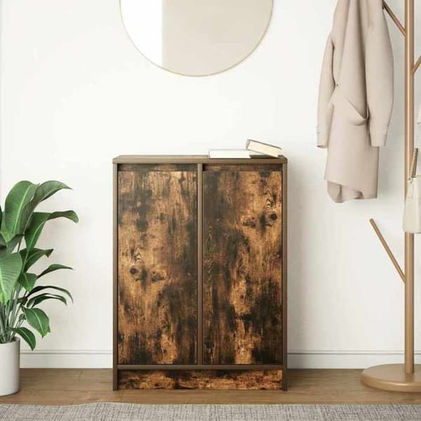 Maison Exclusive - Buffé ek rökig 57x34x76 cm ingenjörsträ