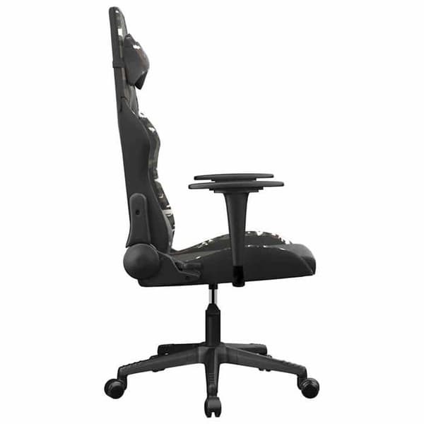 Maison Exclusive - Spilestol med massage i sort og camouflage kunstlæder