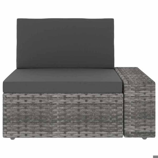 Maison Exclusive - 3-sits sektionell soffa i flätad resin Grå