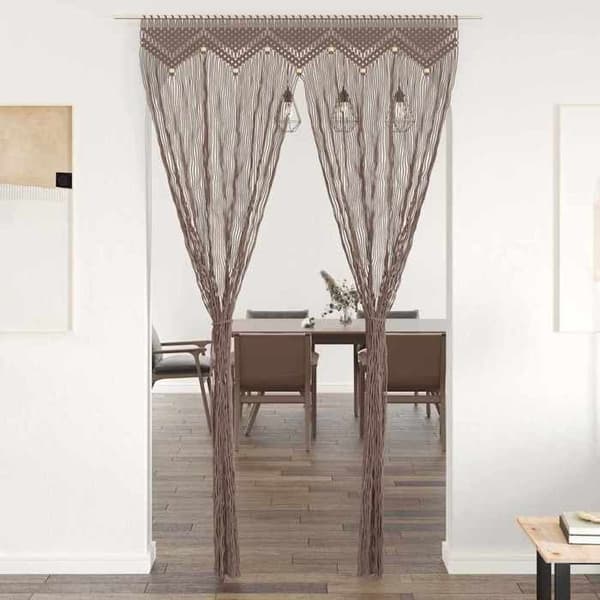 Maison Exclusive - Makrameeverho Taupe 140x240 cm Puuvilla Mol