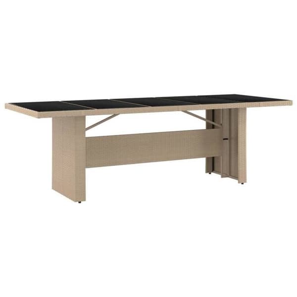 Maison Exclusive - 9-delars trädgårdsbistro-set med beige kuddar i polyrotting
