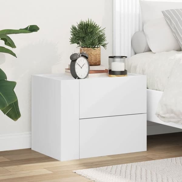 Maison Exclusive - Väggmonterad sängbord vit 45x30x35 cm