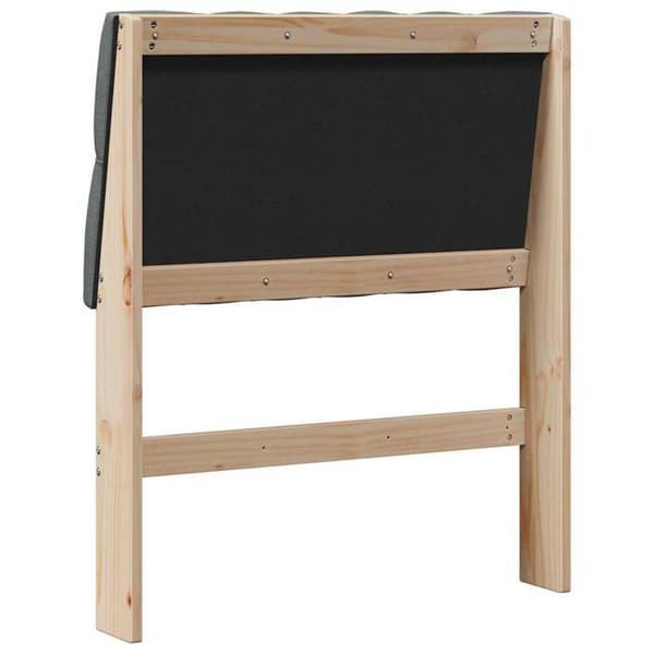 Hovedgærde - EKSKLUSIV HUS - Rektangulær 75 cm - Mørkegrå - Massivt fyrretræ - Polstret med knapper Mörkgrå