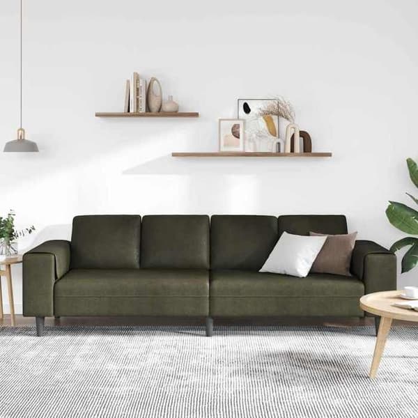 Soffa - EXKLUSIVT HUS - Nutida - Armégrön - 250×77×76 cm - Polyester tyg med fläckskydd armégrönt