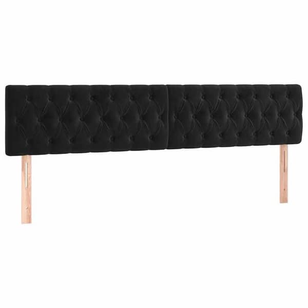 Hovedgærde - EKSKLUSIV HUS - Velour - Sort - 200x7x78/88 cm - Højdejusterbar Svart