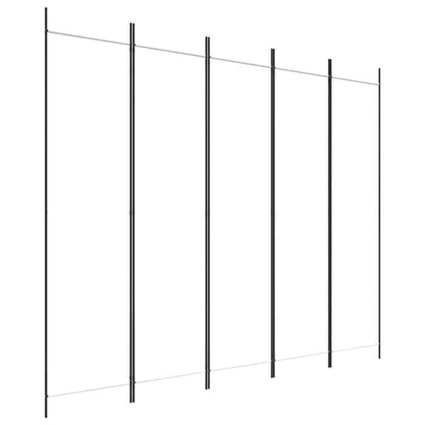 Maison Exclusive - Avskiljande vägg 5 paneler Vit 250x200 cm Tyg