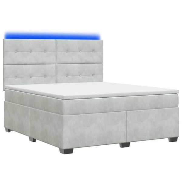 Maison Exclusive - Boxspring-sänky vaaleanharmaalla patjalla 140 x 190 cm Sametti Ljusgrått