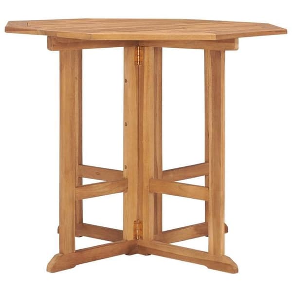 Trädgårdsbord - Exklusivt Hem - Fällbart - Massivt teakträ - Ø90 x H75 cm