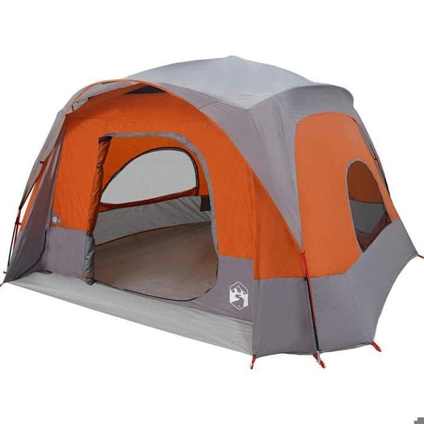 Maison Exclusive - Perheelle tarkoitettu 6 hengen teltta, harmaa-oranssi, vedenpitävä