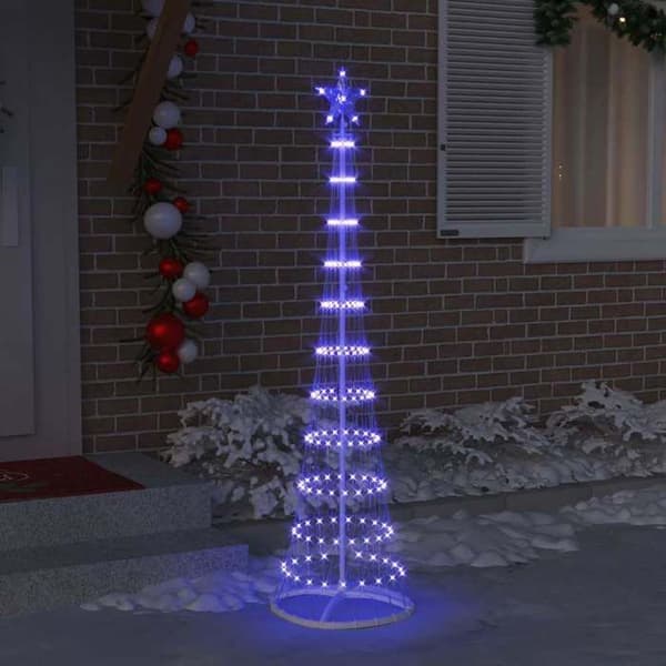 Juletræ - EKSKLUSIVT HUS - LED Juletræ - Blå - 51x51x190 cm - 8 tilstande Blå