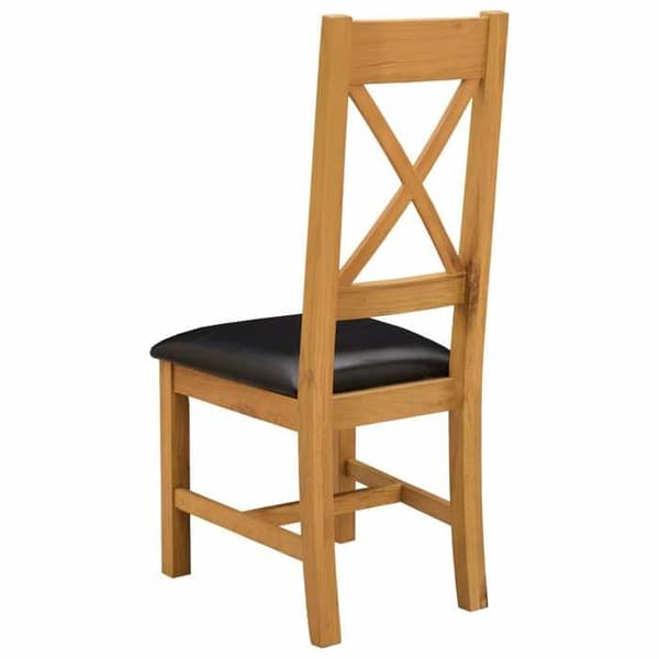 Maison Exclusive - Matstol 2 st Massivt ekträ Svart