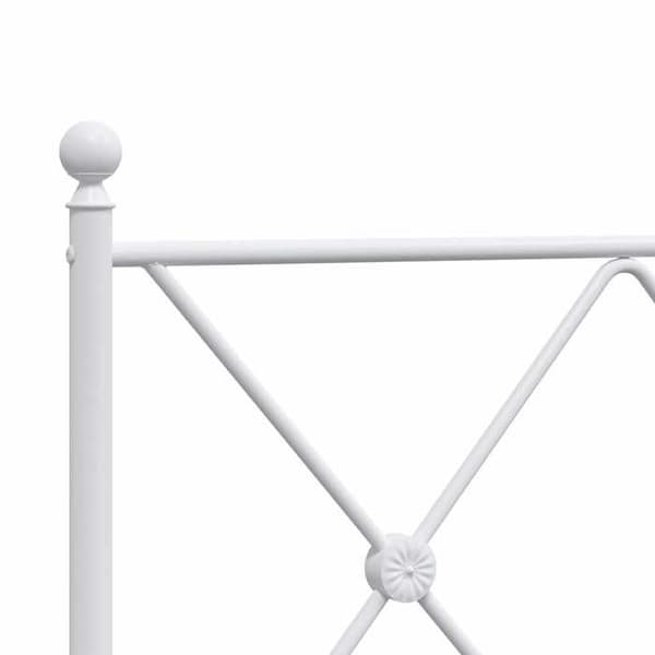 Hovedgærde - EKSKLUSIV HUS - 193 cm - hvid metal - robust stål - stabile ben Vit