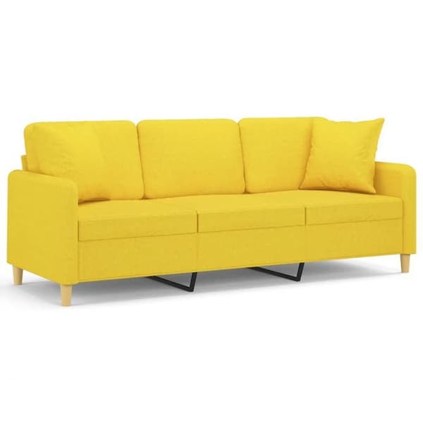 3-sitssoffa - Maison Exclusive - Ljusgul - Polyester tyg - Metallram ljus gul