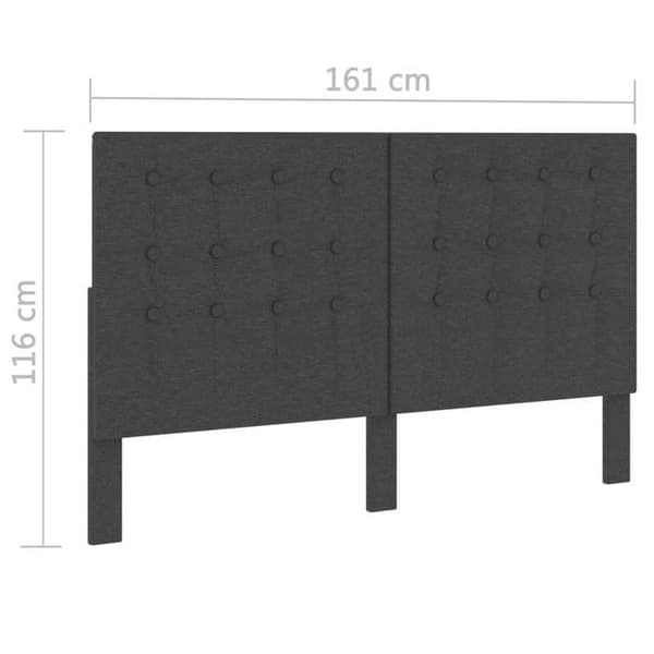 Hovedgærde - EKSKLUSIVT HUS - Polstret - Mørkegrå - Holdbart stof - Til ramme 160x200 Mörkgrå