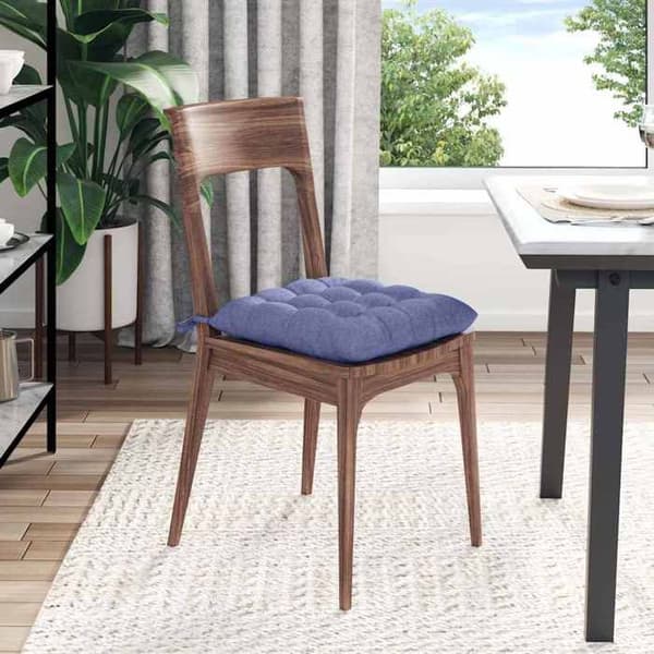 Sittkuddar - EXKLUSIV HEM - Paket om 4 - 40 x 40 x 6 cm - Denimblå - Polyesterfyllning denim blå
