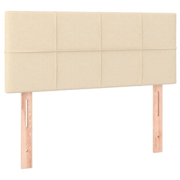 Maison Exclusive - Sengeramme med lameller og Creme madras 100x200 cm Stof