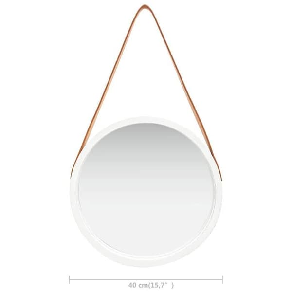 Maison Exclusive - Väggspegel med rem 40 cm Vit