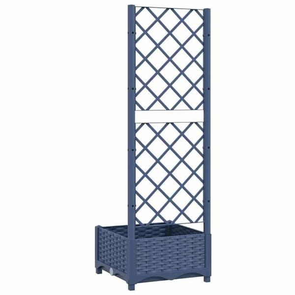 Maison Exclusive - Blomlåda med spaljé Blå Grå 40x40x121,5 cm PP
