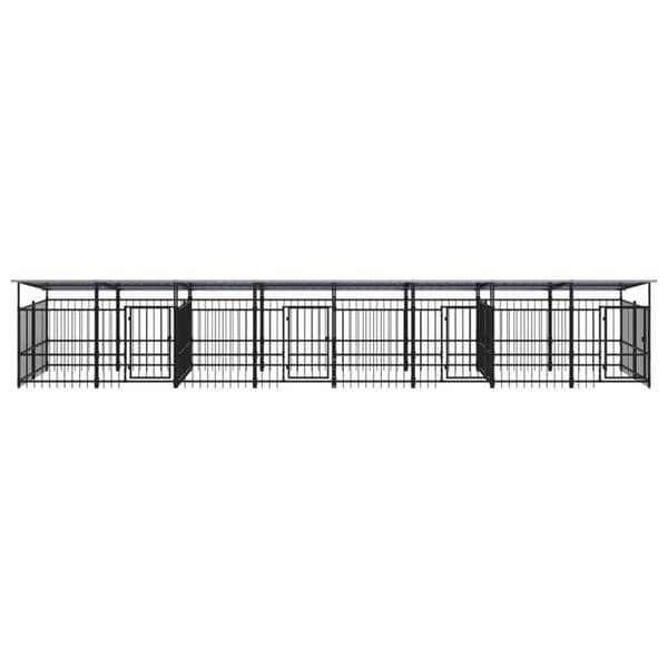 Maison Exclusive - Ulkoilma koirankoppi katolla, teräs 15,02 m²