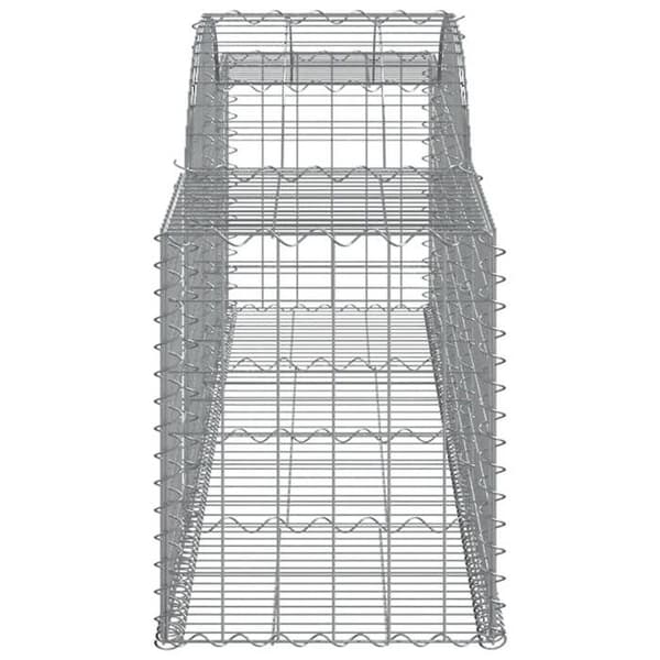Gabionkorgar - böjda 10 st - 300x50x60/80 cm - galvaniserat järn - tråd 3,5 mm silver-