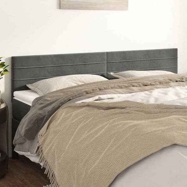 Maison Exclusive - Mörkgrå sänggavlar 180x5x78/88 cm Sammet