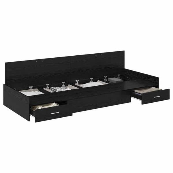 Maison Exclusive - Sengestel i sort eg 100 x 200 cm Ingeniørtræ