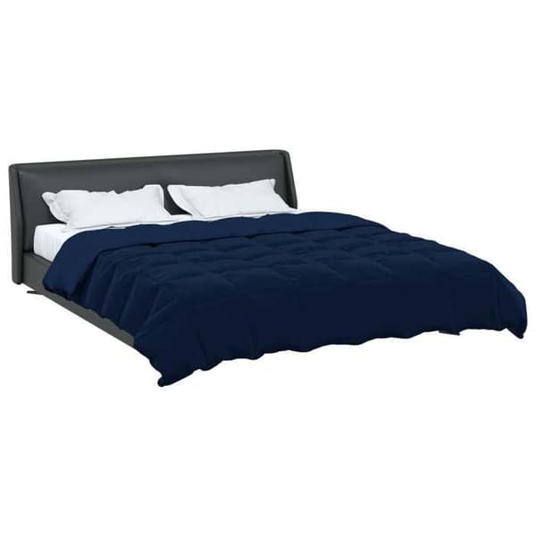 Couette - EXKLUSIVT HUS - 200 x 220 cm - 4 säsonger - Mikrofiber 100% polyester - Dubbel ansikte sammet/mikrofiber Mörkblå