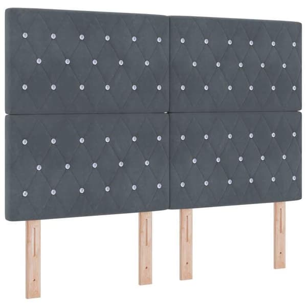 Maison Exclusive - Boxspring-sänky tummanharmaalla patjalla 160 x 200 cm Sametti Mörkgrå