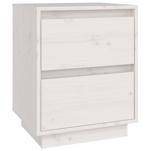 Maison Exclusive - Natborde 2 stk Hvid 40x35x50 cm Solid fyrretræ Vit