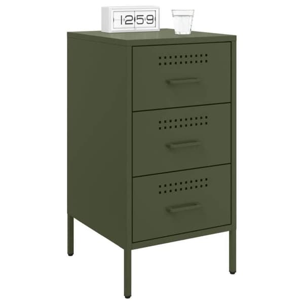 Maison Exclusive - Natborde 2 stk olivengrøn 36x39x68 cm stål Olivgrön