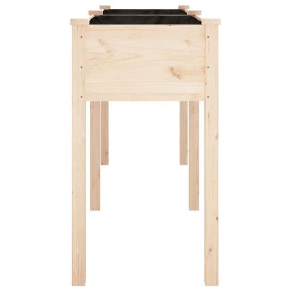 Maison Exclusive - Blomlåda med foder 161x45x76 cm massiv gran