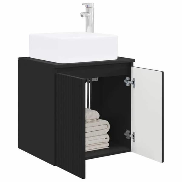 Maison Exclusive - Vægmonteret håndvask vanity Sort 53 x 35 x 63 cm Ingeniørtræ