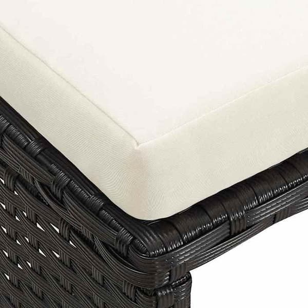 Maison Exclusive - Trädgårdsstolar set om 4 med kuddar, flätad resin, svart