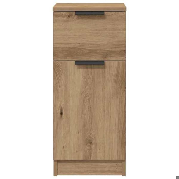 Maison Exclusive - Buffet i egetræ, håndlavet 30x30x70 cm, ingeniørtræ