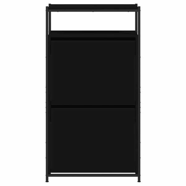 Maison Exclusive - Skoskab sort 60x34x112 cm ingeniørtræ