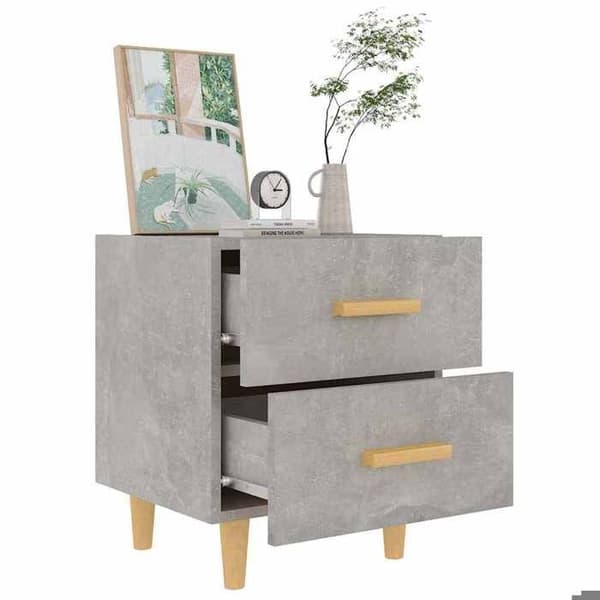 Maison Exclusive - Yöpöydät 2 kpl Harmaa betoni 40x35x47,5 cm