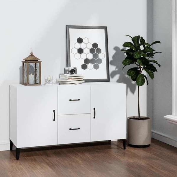 Maison Exclusive - Vit buffé 100x36x60 cm ingenjörsträ