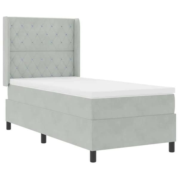 Maison Exclusive - Jousipatja vaaleanharmaa 90 x 200 cm sametti Ljusgrått