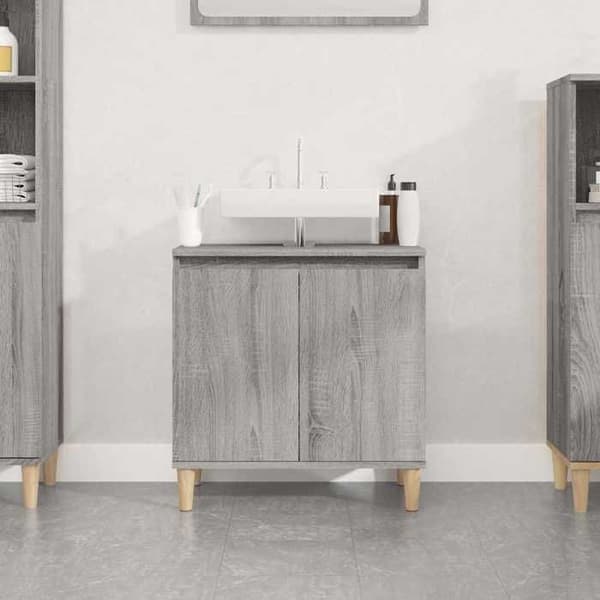 Maison Exclusive - Vaskeskab sonoma grå 58x33x60 cm ingeniørtræ