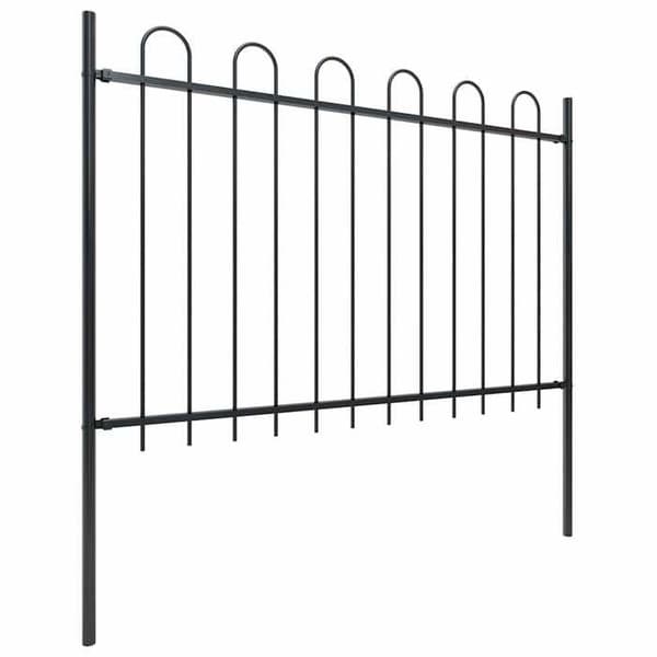 Maison Exclusive - Havehegn med stålbue 1339 x 120 cm Sort Svart