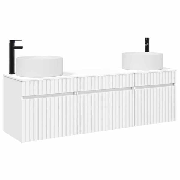 Maison Exclusive - 3-delars badrumsskåpset Vit