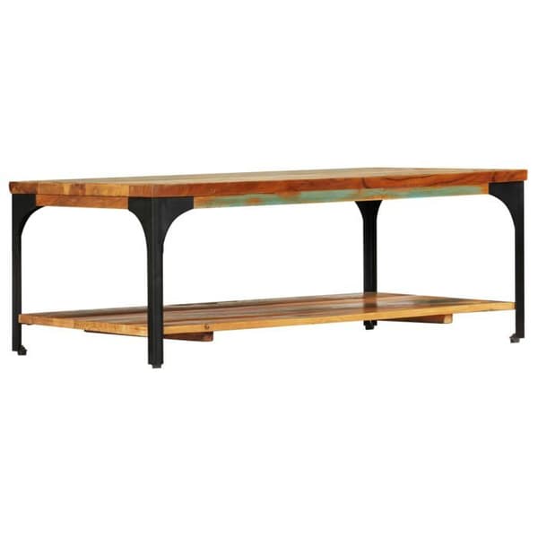 Maison Exclusive - Sofabord og hylde 100x60x35 cm Solid genbrugstræ