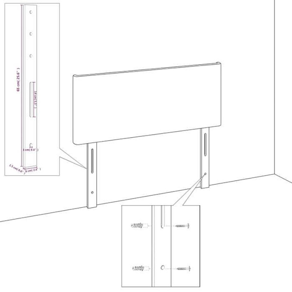 Maison Exclusive - Sort Hovedgærde 100x5x118/128 cm Simililæder Svart