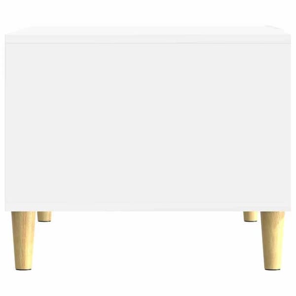 Bord - EKSKLUSIV HUS - 90 x 50 x 40 cm - Hvid glans - Ingeniørtræ - Eucalyptus ben Strålande vit