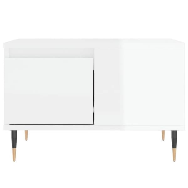 Soffbord - EXKLUSIV HEM - 55x55x36,5 cm - Blank vit - Ingenjörsträ - Förvaringslåda Vit