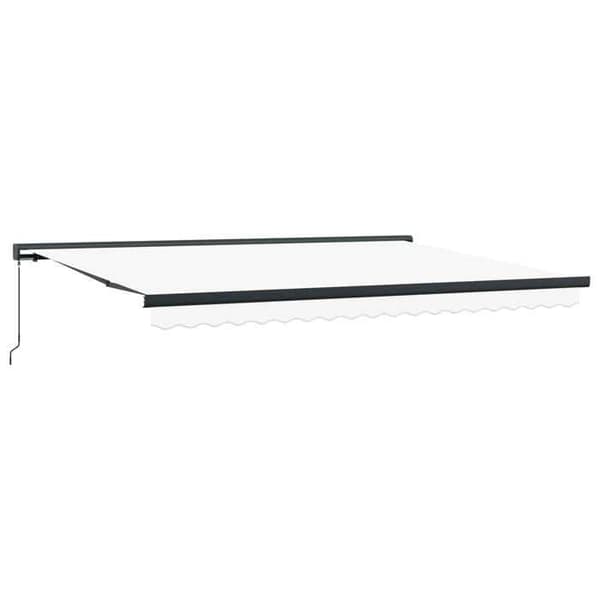 Maison Exclusive - Vit utdragbar markis 4 × 3 m Tyg och Aluminium