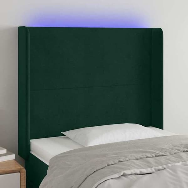 Maison Exclusive - LED-pääty vihreä 93x16x118/128 cm sametti Mörkgrön