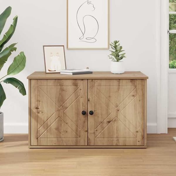 Kattemiljø - EKSKLUSIVT HUS - Håndlavet eg - 85 x 55 x 50,5 cm - Ingeniørtræ - Rektangulær Hantverks-ek