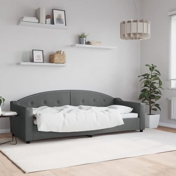 Maison Exclusive - Sängbänk utan madrass mörkgrå 80x200 cm tyg mörkgrå