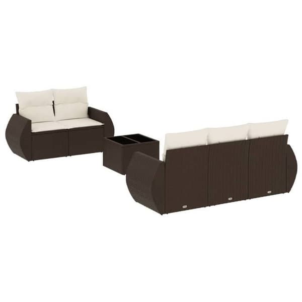 Maison Exclusive - Trädgårdsmöbler med kuddar 6 delar brun flätad resin